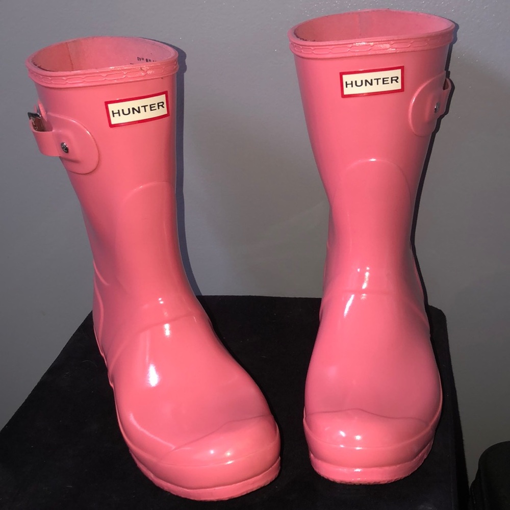 Women’s original short gloss rain boots: pink